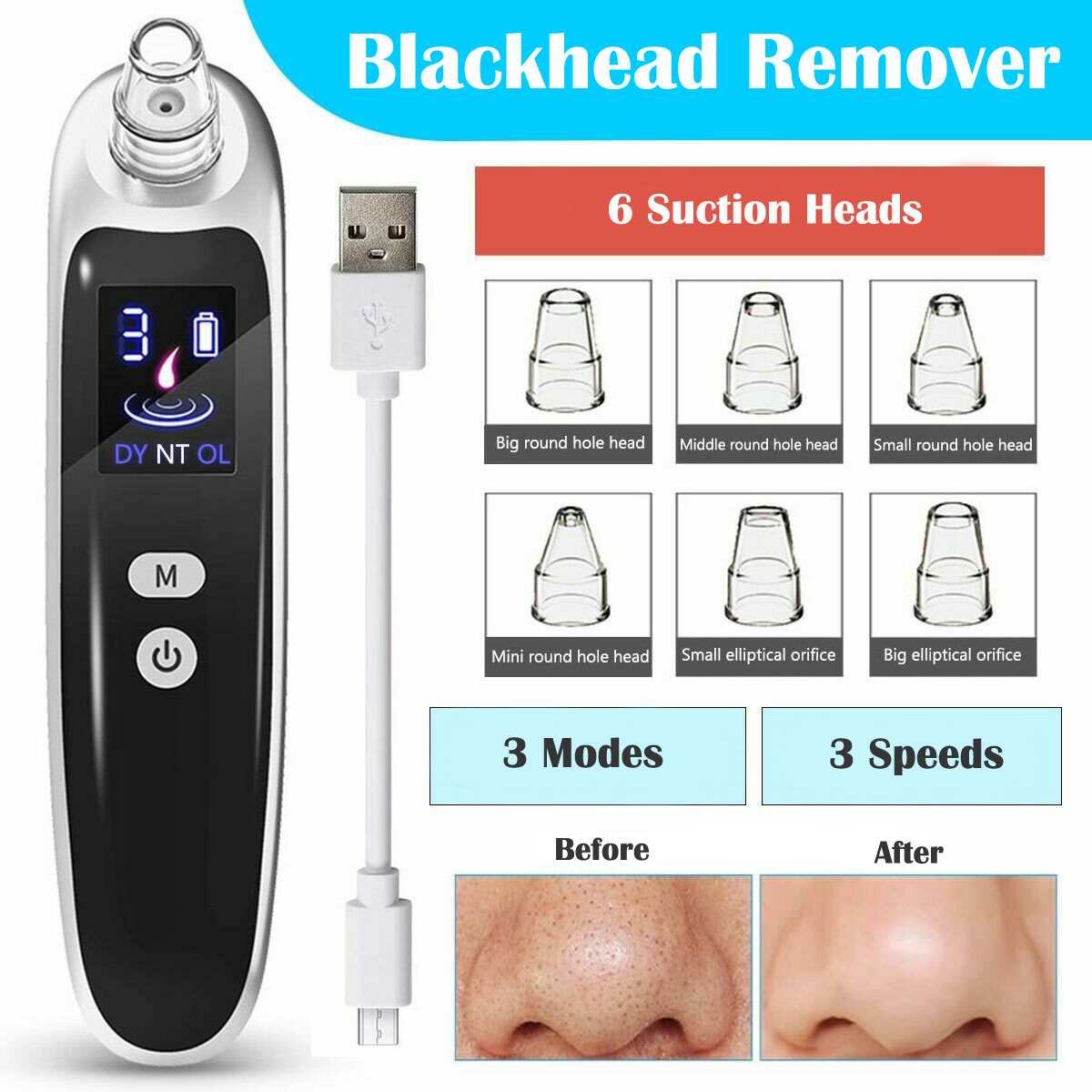 Blackhead Remover Vacuum Suction - Electric Blackhead Remover Deep Cleansing Pore