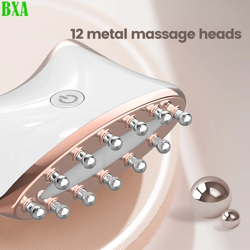 Microcurrent Face Massager Gua Sha - EMS Microcurrent Facial Massager Electric Scraping