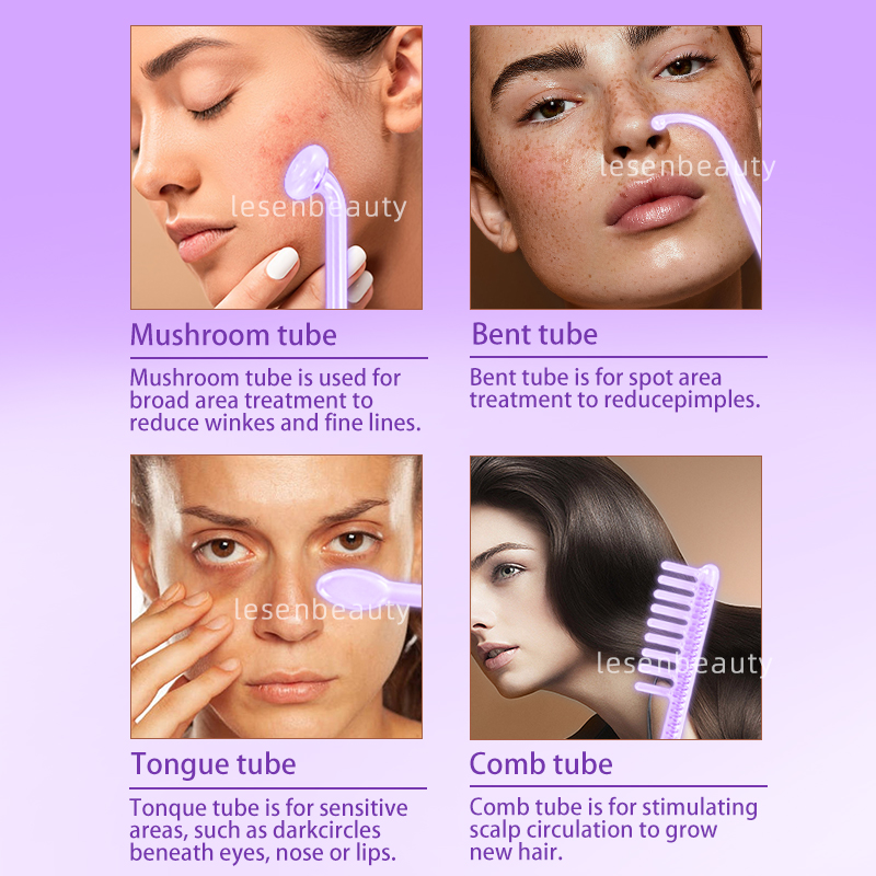 4in1 High Frequency Electrode  - đánh giá và giá High Frequency Wand Facial Machine Neon