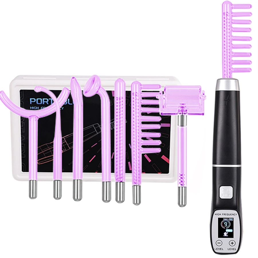 7in1 Device for Hair High Freq - đánh giá và giá High Frequency Wand Facial Machine Neon