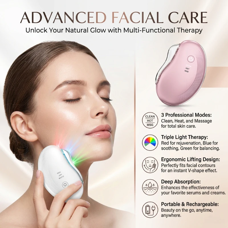 LED Microcurrent Face Gua Sha  - đánh giá và giá Microcurrent Face Massager Gua Sha