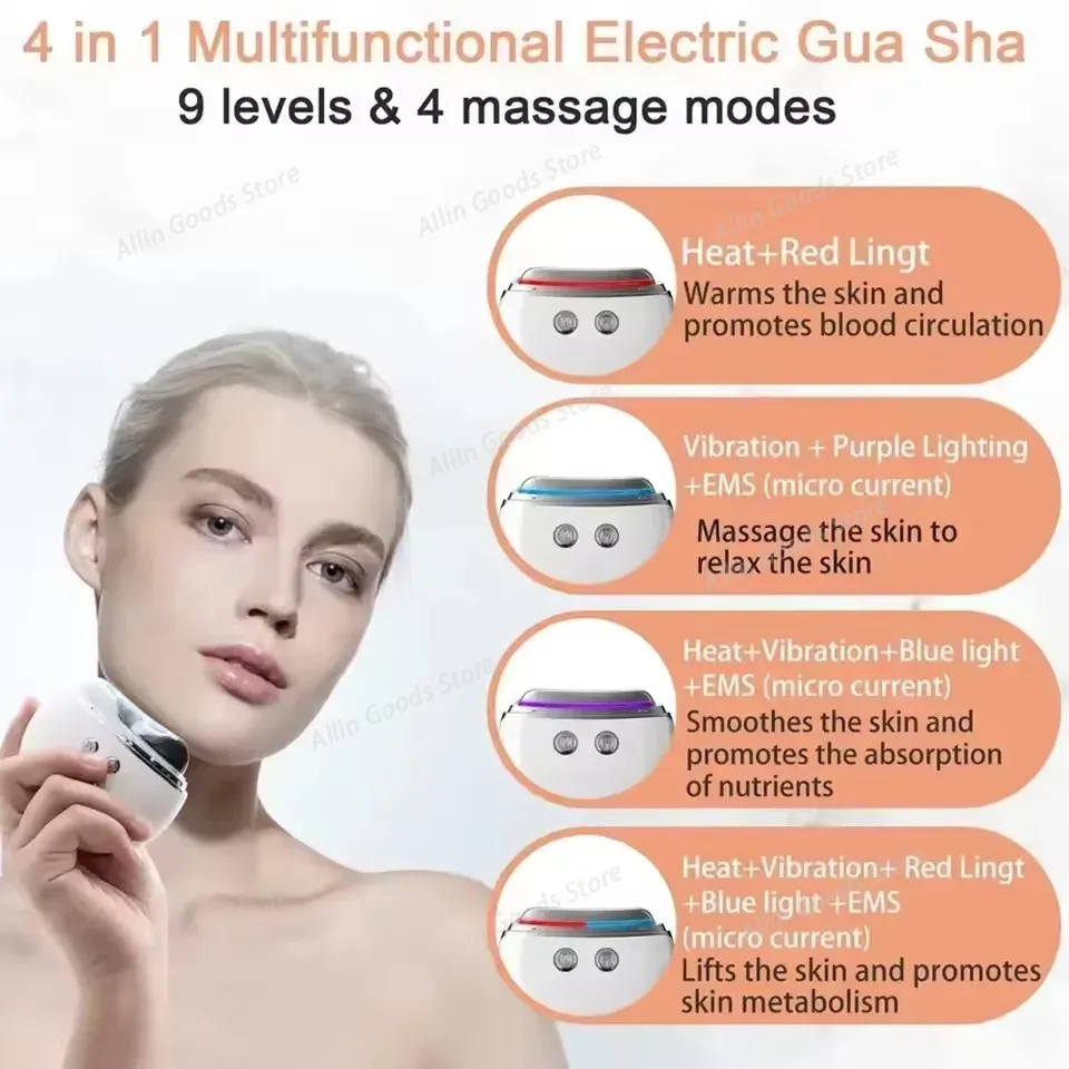 Heated EMS Microcurrent Gua Sh - đánh giá và giá Microcurrent Face Massager Gua Sha