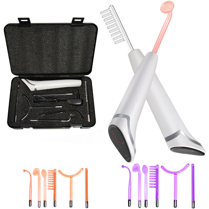Newest 6 in 1 Spark Electrodes - đánh giá và giá High Frequency Wand Facial Machine Neon
