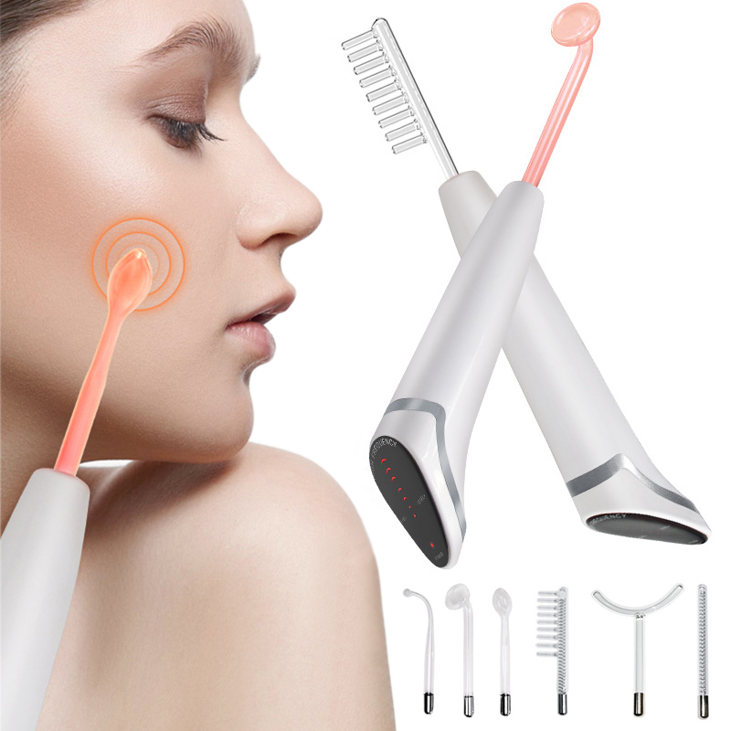 Newest 6 in 1 Spark Electrodes - đánh giá và giá High Frequency Wand Facial Machine Neon