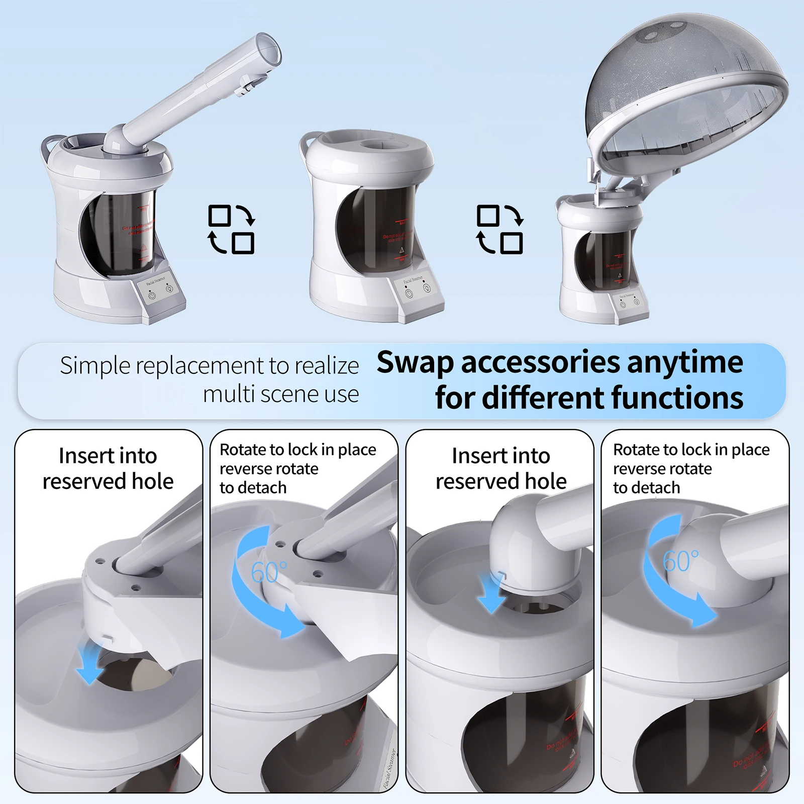 2-in-1 Facial and Hair Steamer - đánh giá và giá Facial Steamer Nano Ionic Hot Mist