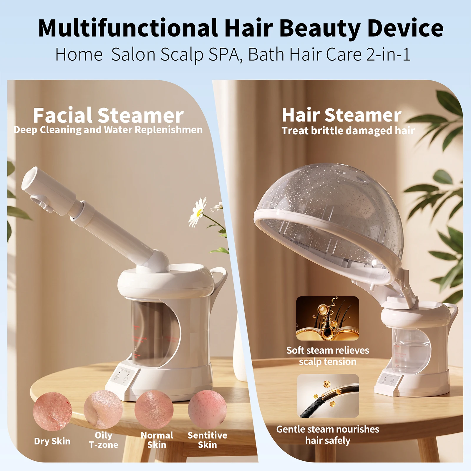 2-in-1 Facial and Hair Steamer - đánh giá và giá Facial Steamer Nano Ionic Hot Mist