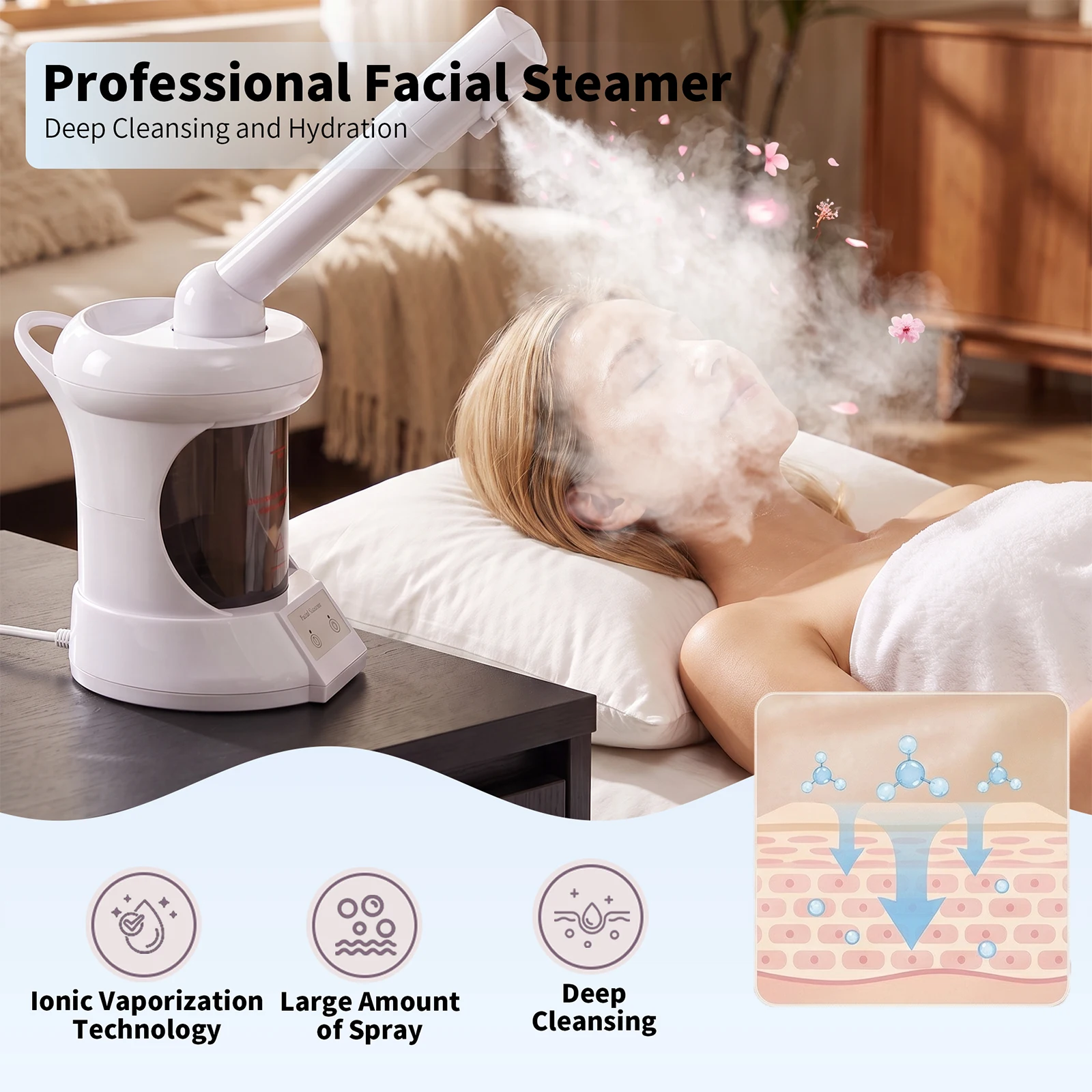 2-in-1 Facial and Hair Steamer - đánh giá và giá Facial Steamer Nano Ionic Hot Mist
